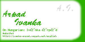 arpad ivanka business card